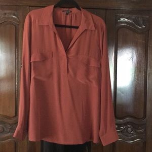Eileen Fisher 100% silk tunic blouse